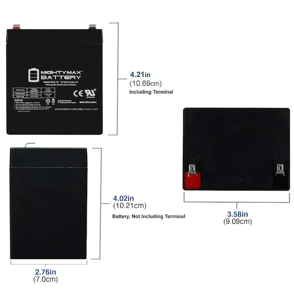 12V 5AH SLA Replacement Battery For SBS S1242 - 12PK